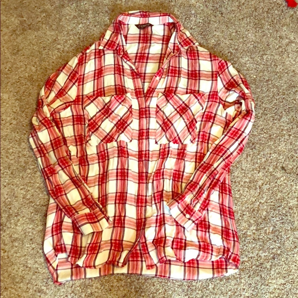 Pink, red and white Light flannel